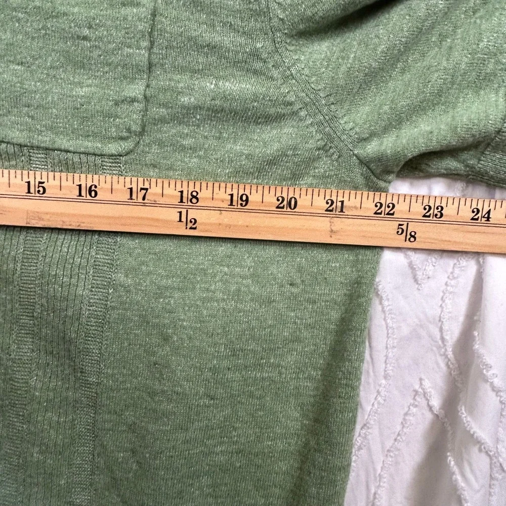 Banana Republic Linen Blend Polo Sweater Men XL Green Textured Knit Short Sleeve